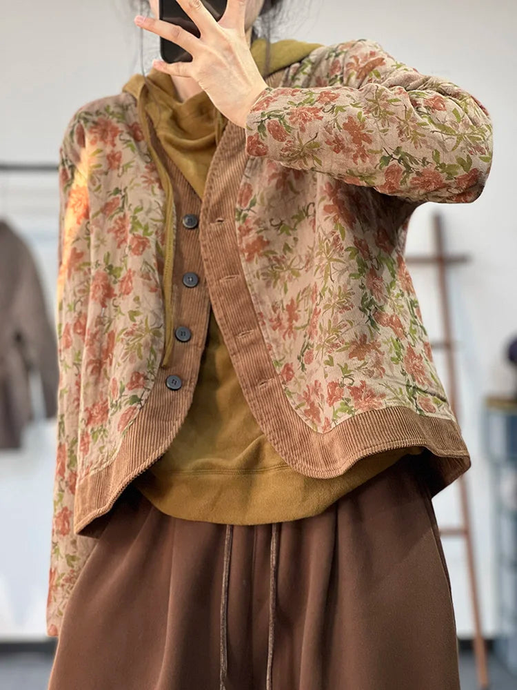 Vrouwelijk Gebloemd Jasje Vintage Stijl - Mode Vibes