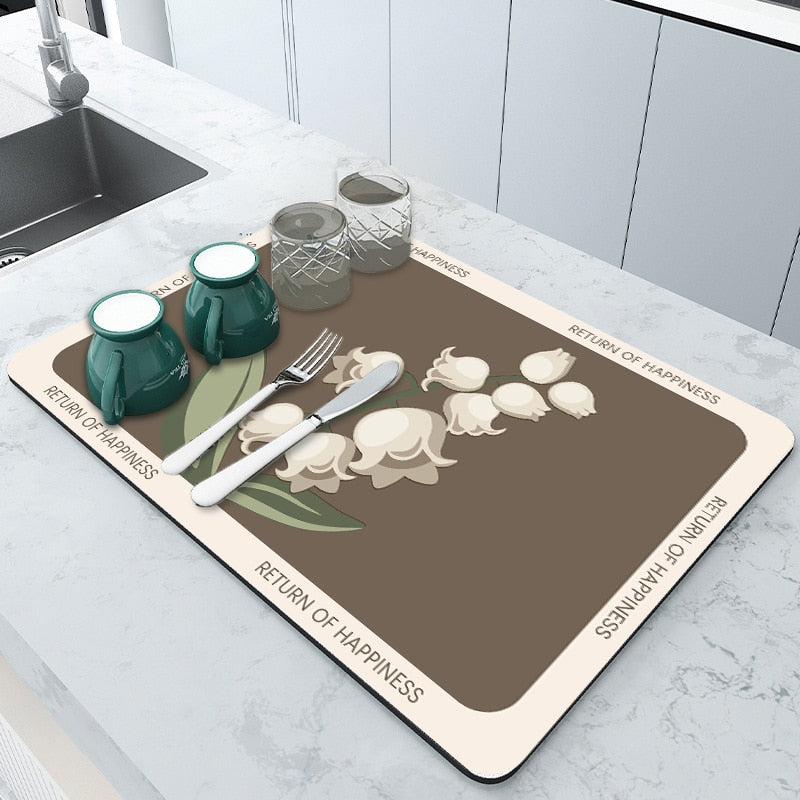 Afdruipmat Antislip Superabsorberend voor Keuken en Badkamer