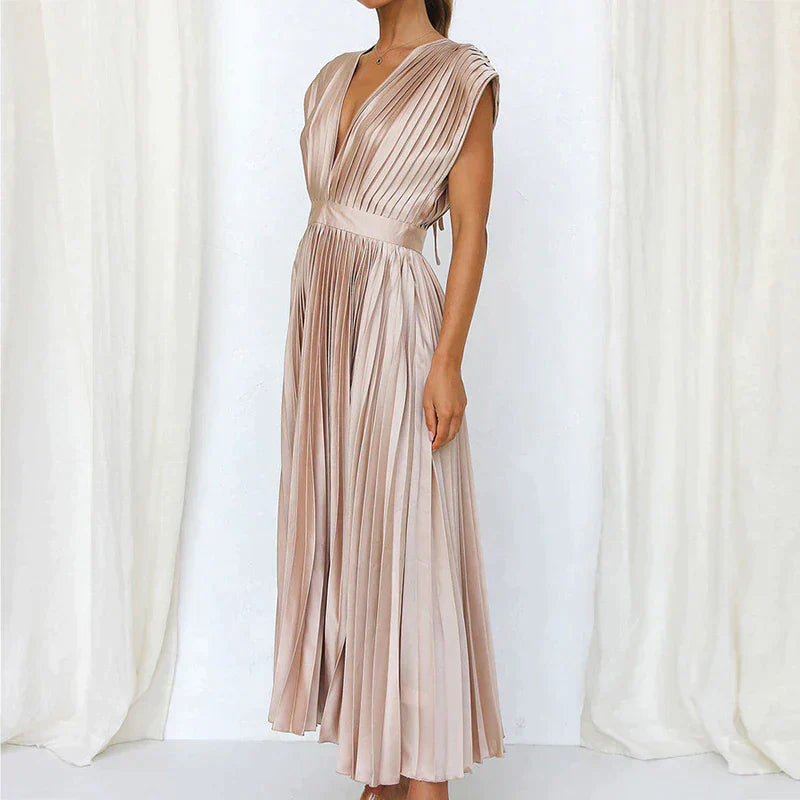 Iris Jurk met Plooien Elegante VrouwenJurk