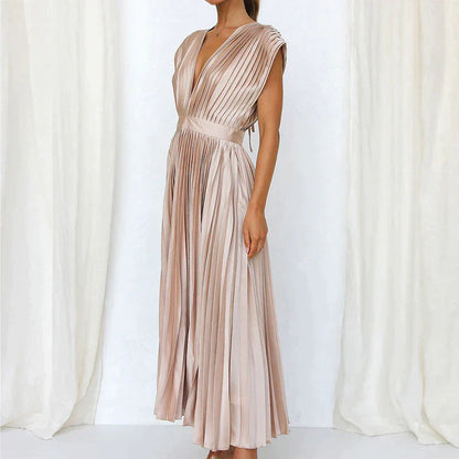 Iris Jurk met Plooien Elegante VrouwenJurk