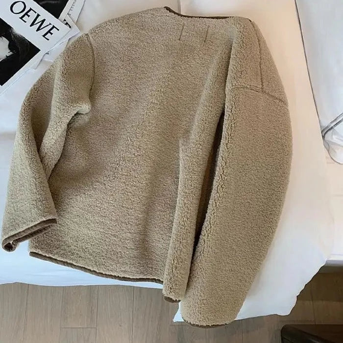 Korte Vintage Jas Bijgesneden Beryl Stijl