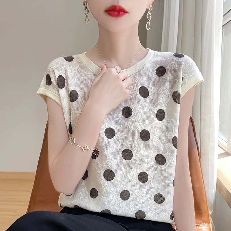 Mira Mode Zomerse Polka Dot Blouse