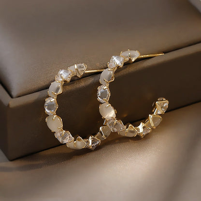 Unieke Oorbellen Set Opal Zilver Kleurrijk - Mode Vibes