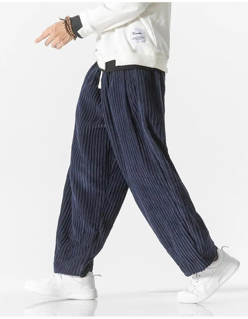 Heren ribgebreide joggingbroek – Relaxed fit met elastische tailleband