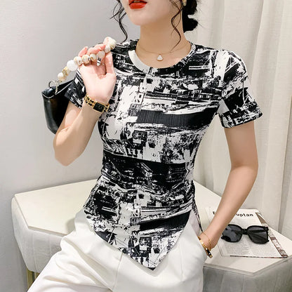 Luzia Mode Zomerse Gedrukte T-Shirt