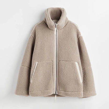 Dames Lamswollen Jas Warm en Stijlvol - Mode Vibes