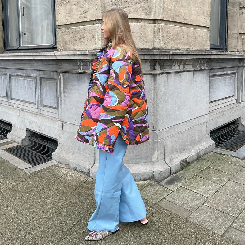 Vrouwelijke Jas Met Meerdere Prints Celeste Stijl