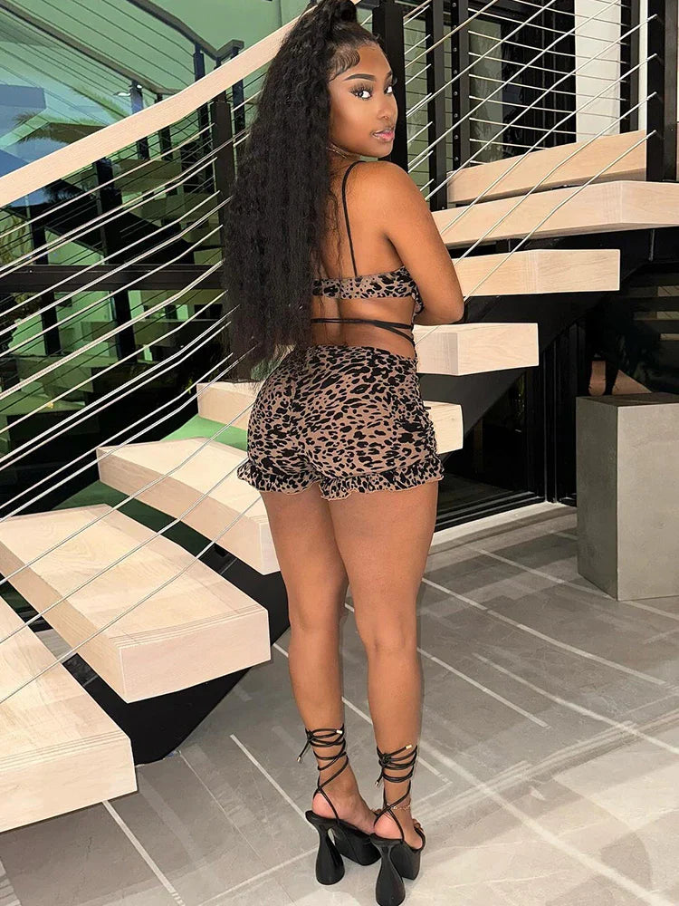 Leopard Romper met Fleece Voering Zacht en Warm
