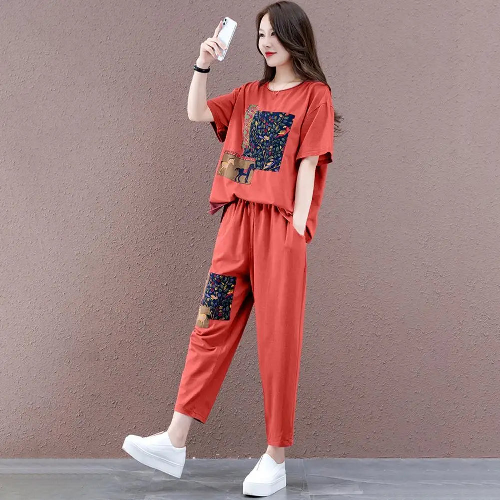 UrbanEase Retro Print Tracksuit