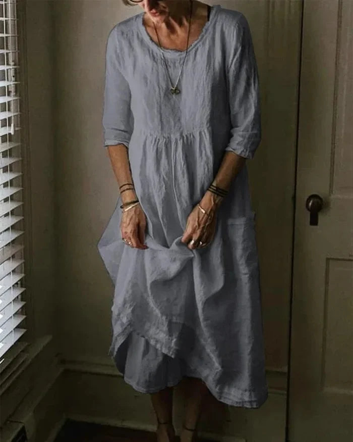 Damesjurk Oversized Katoen Linnen Zomerkleding