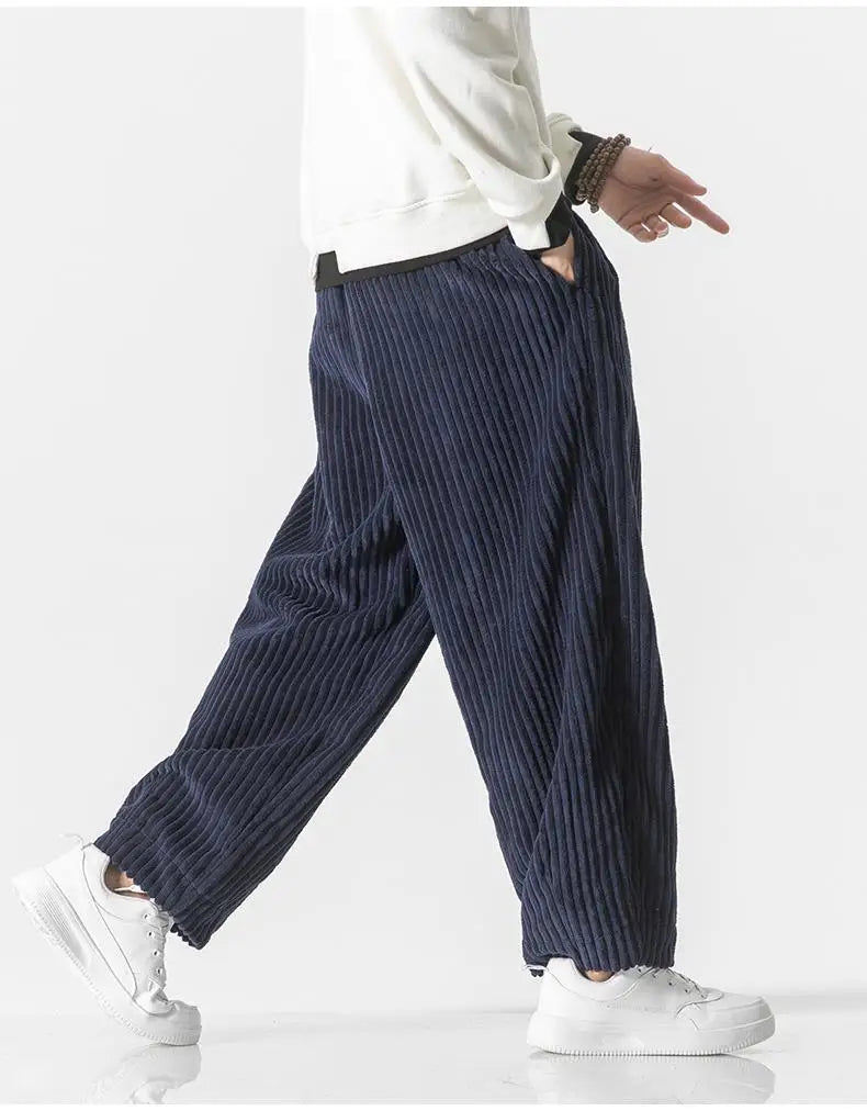 Heren ribgebreide joggingbroek – Relaxed fit met elastische tailleband