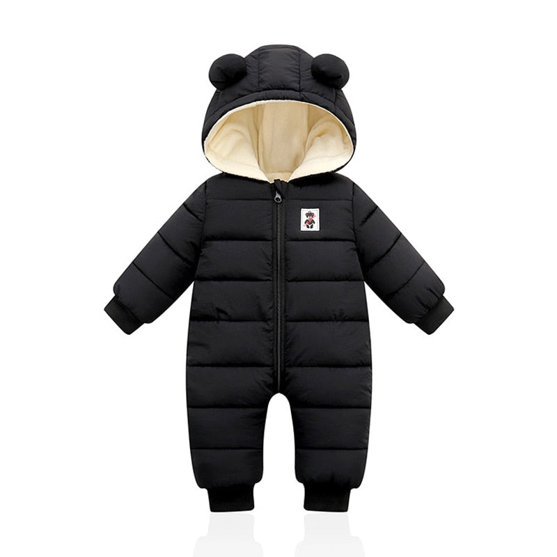 Baby Romper Met Berenoortjes Warme Winteruitvoering
