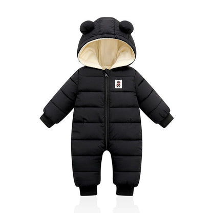 Baby Romper Met Berenoortjes Warme Winteruitvoering