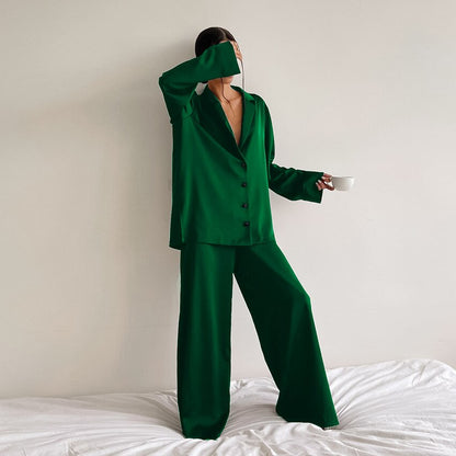 Dames Satijnen Pyjama Set Luxe Slaapwear