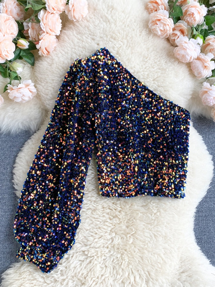 Glitter Top Elize Shimmer Jurk - Mode Vibes