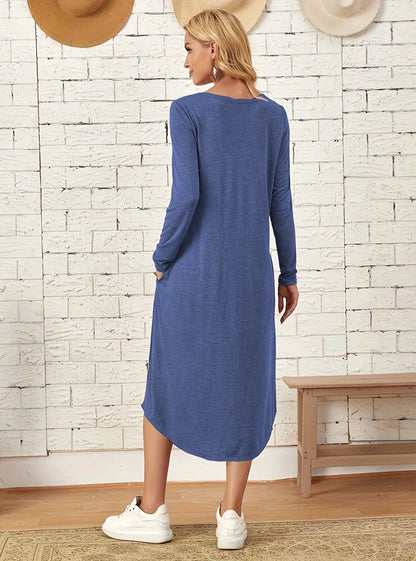 Rok Lang Mouw Jurk Casual Zomer