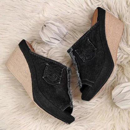 Zomerse Fish Mouth Platformsandalen