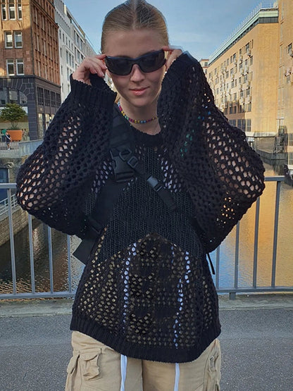 Grunge Trui voor Dames met Crochet Patroon