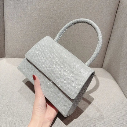 LuxeGloed Silver Bright Clutch
