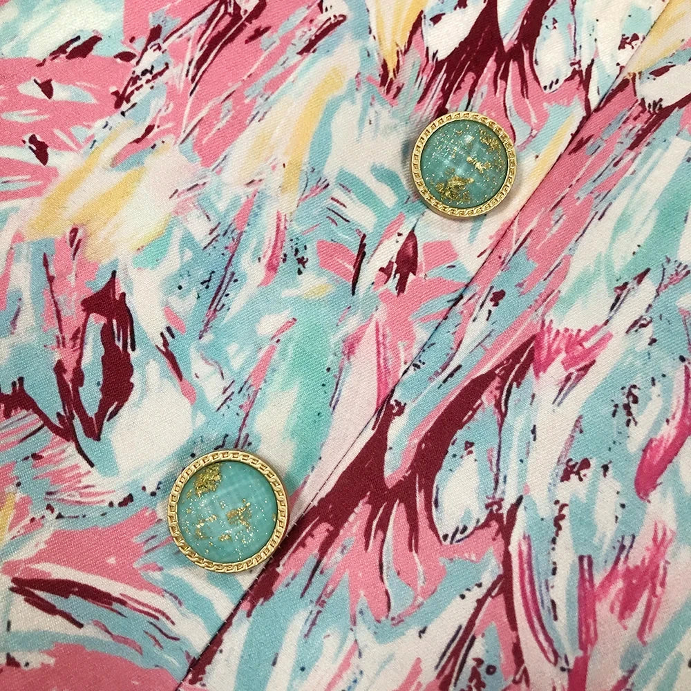 Mini Jurk Zonder Mouwen Abstract Print Vrouwelijk Model