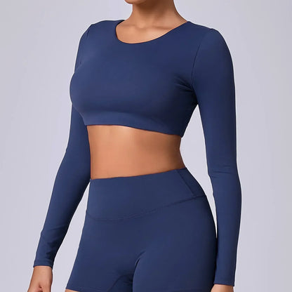 REYA | Push-up Cropped Top voor Vrouw met Lange Mouwen