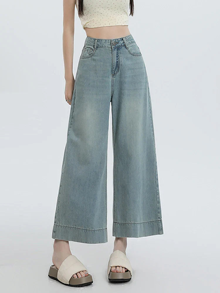 Zomerse Wijde Blauw Pracht Jeans