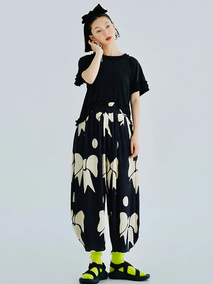 ChiqueCouture Zwarte Vouwenstrik Broek
