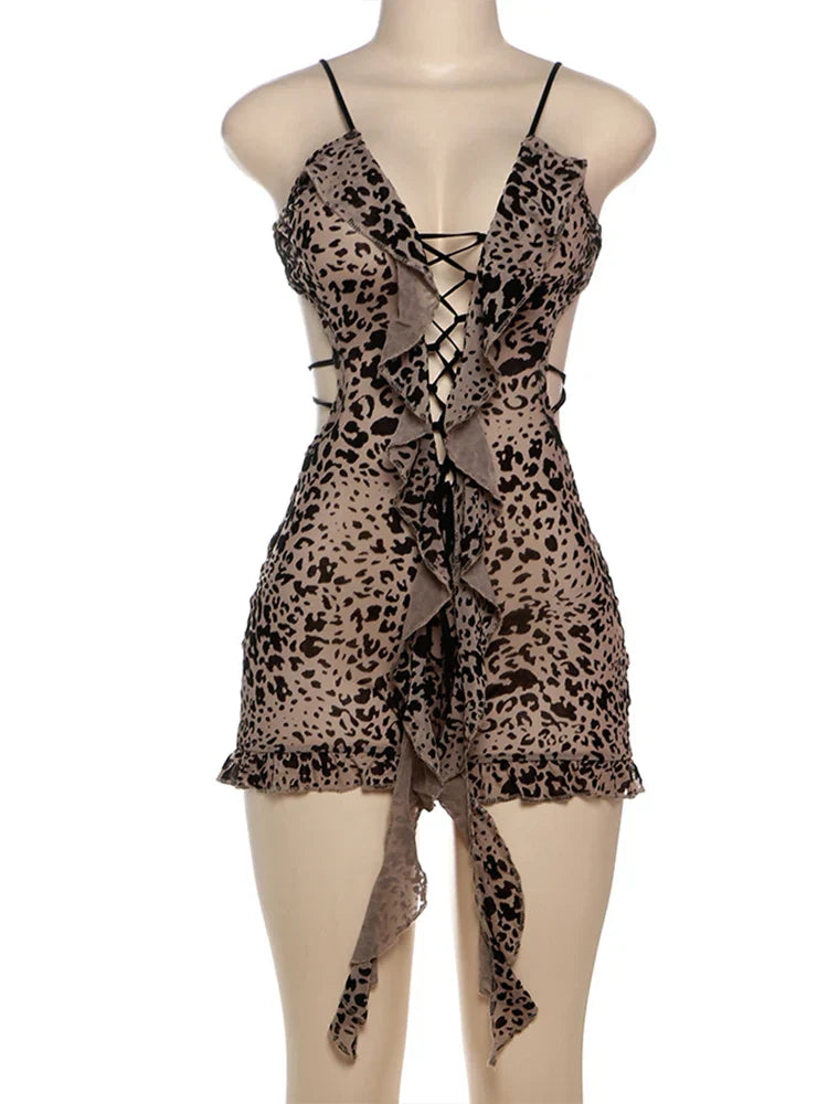 Leopard Romper met Fleece Voering Zacht en Warm