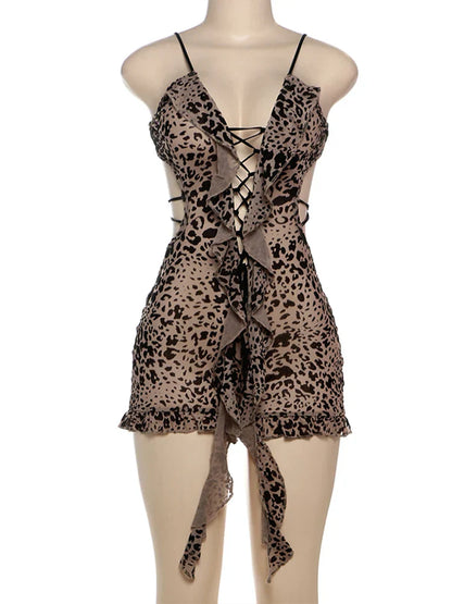 Leopard Romper met Fleece Voering Zacht en Warm
