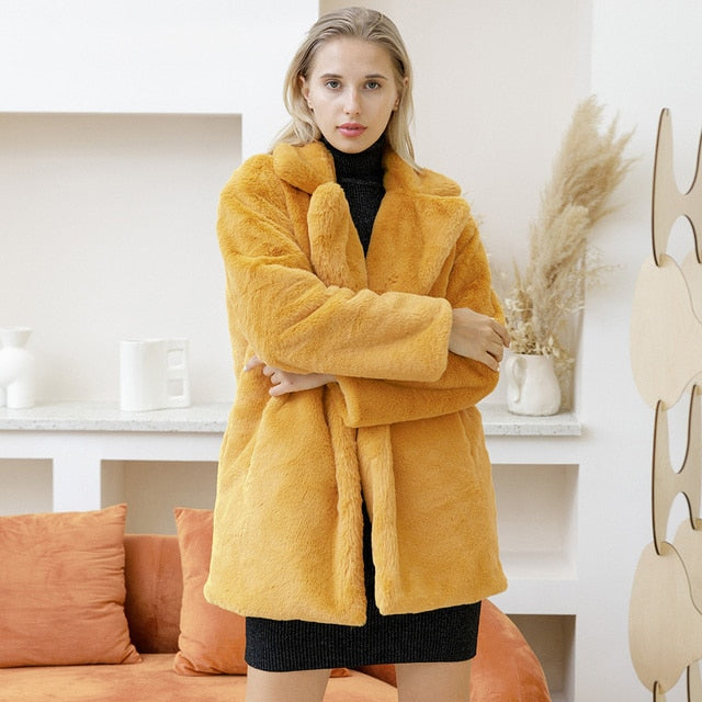 Dames Elegante Imitatiebontjas – Warm & Stijlvol voor Herfst en Winter