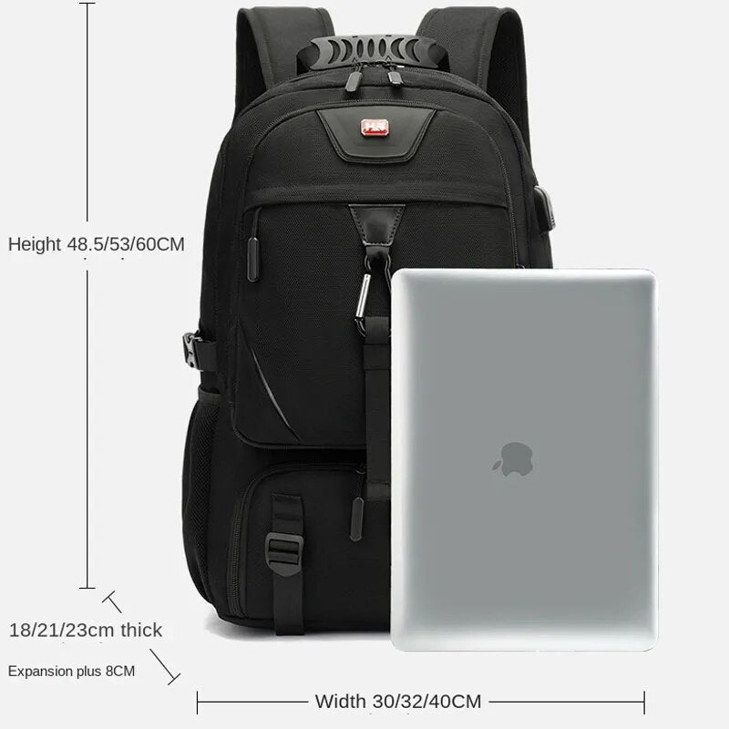 Grote Reistrugzak 50-80L met USB-aansluiting voor Laptop
