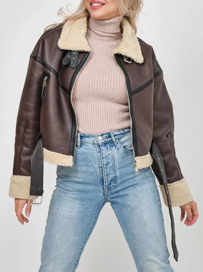 Vrouwen Faux Fur Mantel Zacht Lamswol Look - Mode Vibes