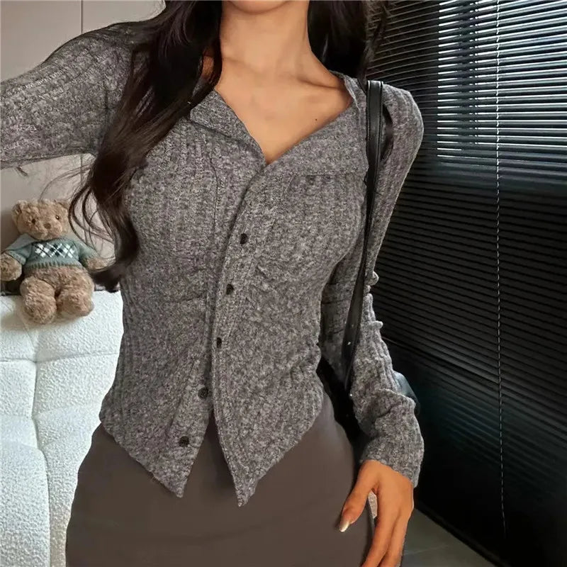 Gebreide Albina Sweaterkraag Warm en Zacht - Mode Vibes
