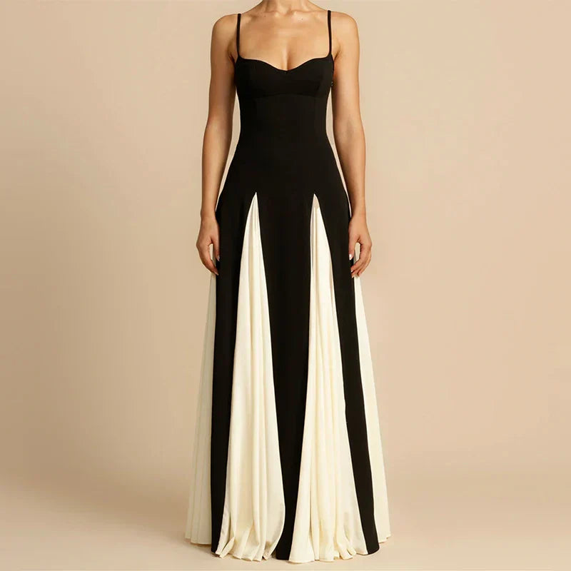 Maxi Jurk Crèmekleurig Georgette A-Lijn Vrouwenjurk - Mode Vibes
