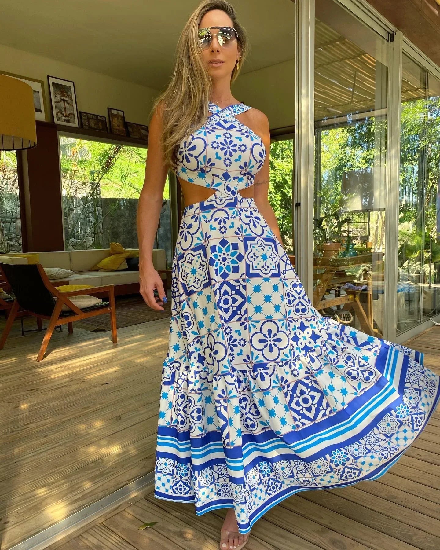 Boheemse Jurk Vrouwen Zomer Jurk Met Print