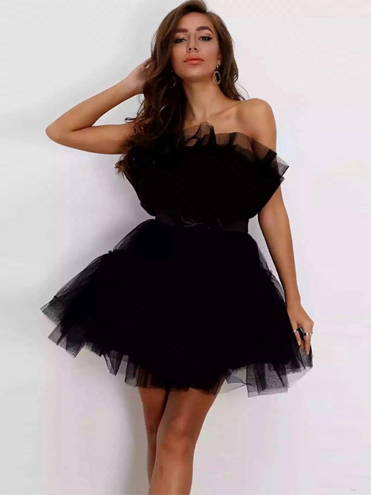 Feestelijke Jurk Tulle Uniek Design Voor Vrouw - Mode Vibes