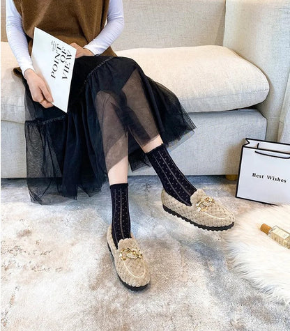 Warme Winter Loafers Met Glitter Effect