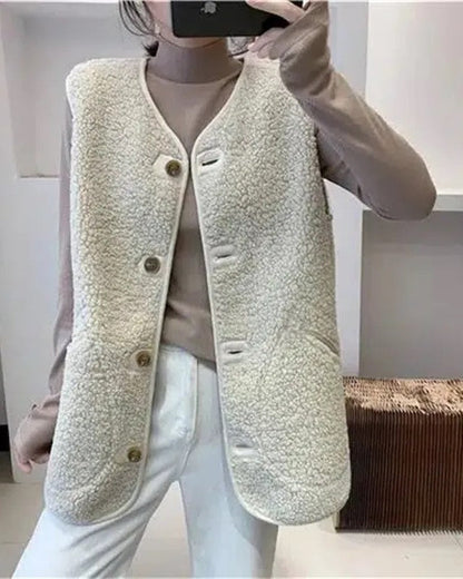 Gilet Anne Wollen Luxe Stijlvol Donkerbruin