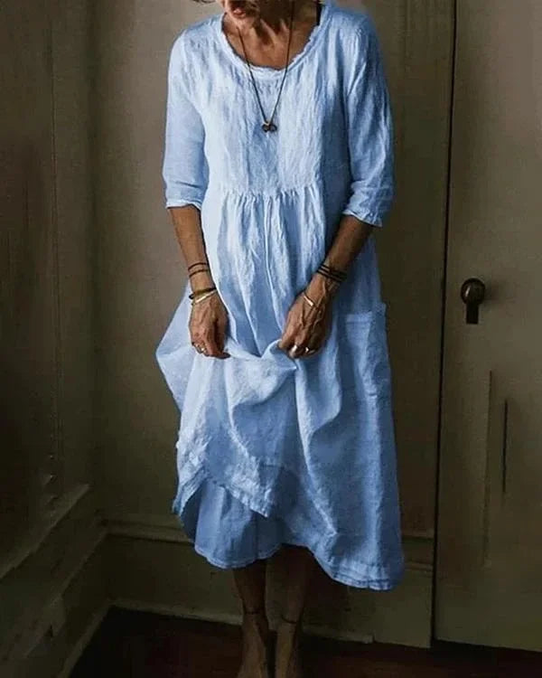 Damesjurk Oversized Katoen Linnen Zomerkleding