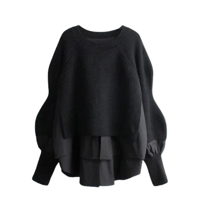 Ronde Hals Dames Trui Gebreid Vintage Stijl