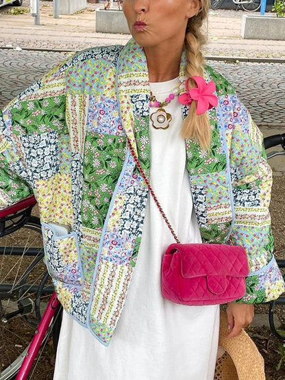 Gewatteerd Jack Patchwork Casual Damesjas