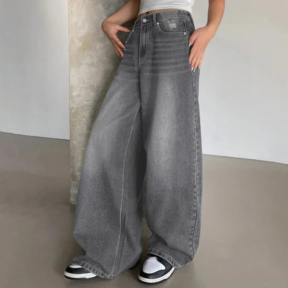Vrouwelijke Wide Leg Jeans Comfortabele Zomerbroek