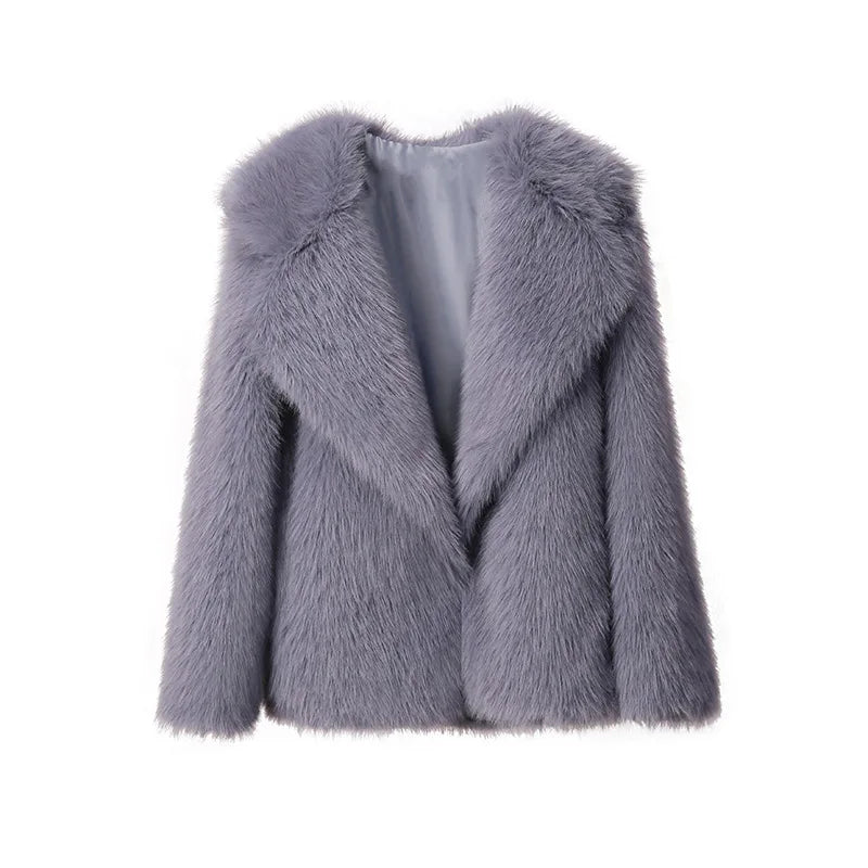 Vrouwelijke Faux Fur Mantel Slank Model