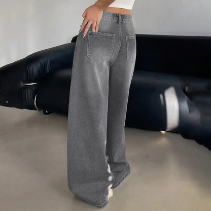 Vrouwelijke Wide Leg Jeans Comfortabele Zomerbroek