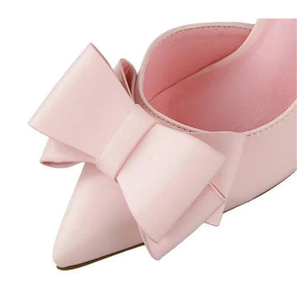 Elegante Pumps met Strik Detail en Puntige Neus