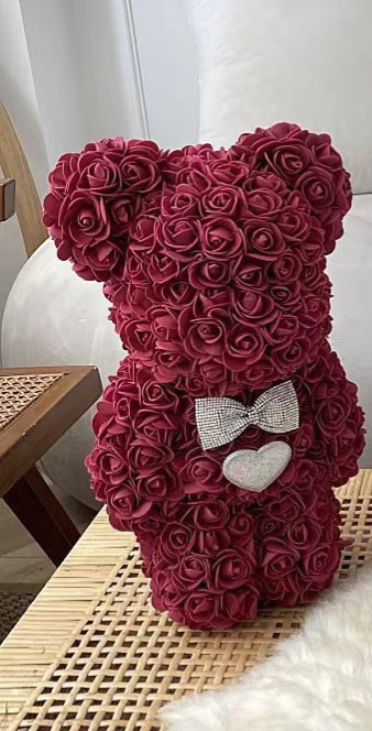 Valentijnsdag Teddybeer met Rozen