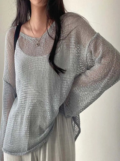 Dames Trui Lange Mouwen Streetwear Uitgesneden Model