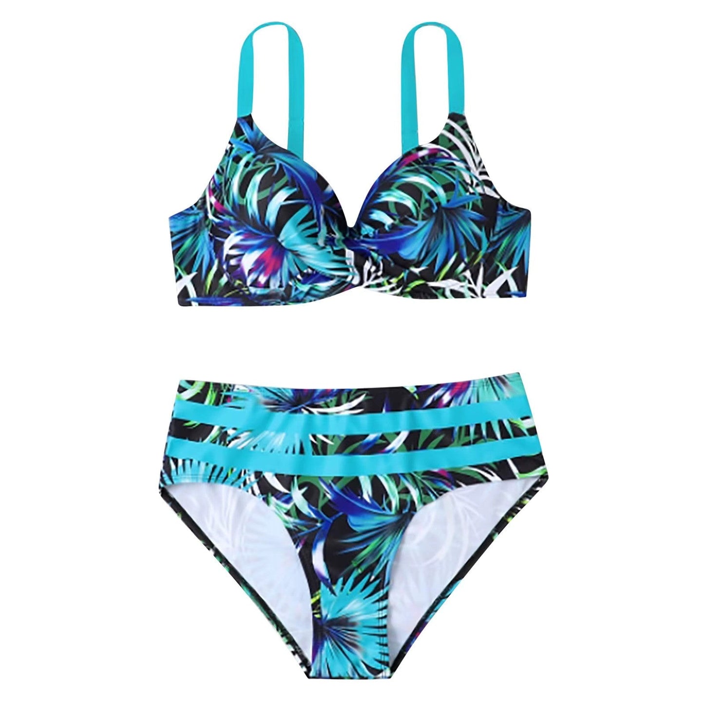 Talia Bikini Set Hoge Taille Bladprint