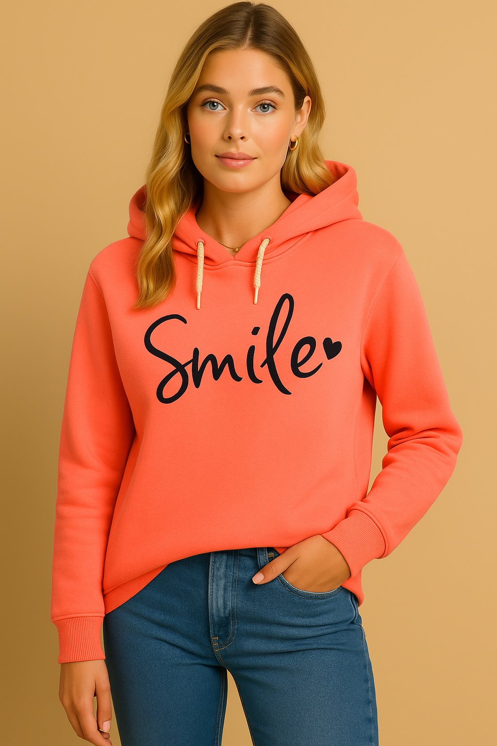 Dames Hoodie met Vrolijke Smile Print
