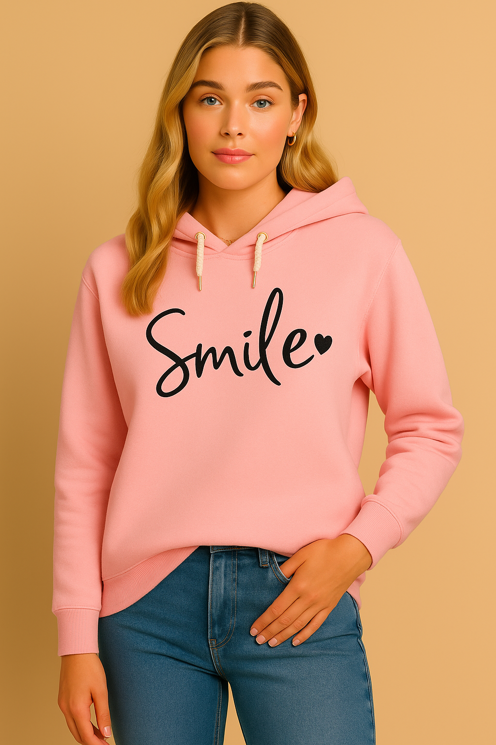Dames Hoodie met Vrolijke Smile Print
